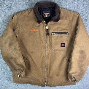 Vintage TOUGH DUCK Detroit Style Insulated Quilted Jacket Coat Size Large